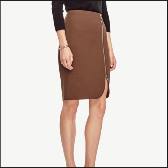 Ann Taylor Dresses & Skirts - NWT Ann Taylor Brown Zipper Pencil Skirt